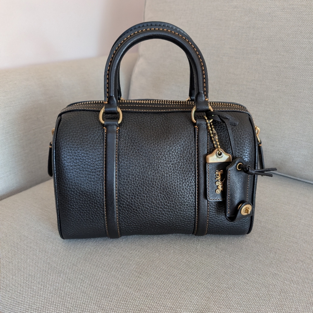 Coach Ruby Satchel 25 in black with brass hardware